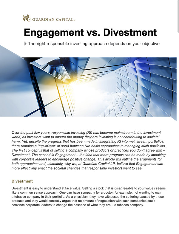 Guardian Capital LP Engagement vs. Divestment whitepaper